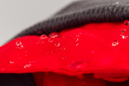 Rain Water droplets on  jacket waterproof fabricの写真素材
