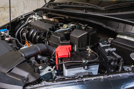Gasoline engine bay of saloon
