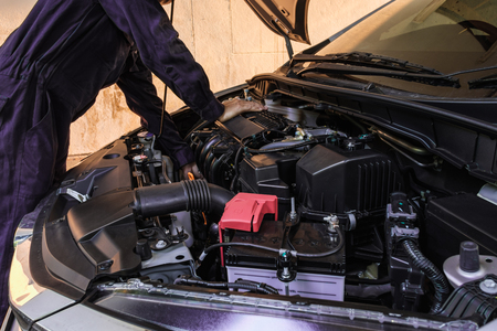 Professional check  engine cars   details and cleaning before travelingのeditorial素材