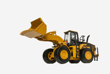 Wheel loader model isolated on white backgroundの写真素材