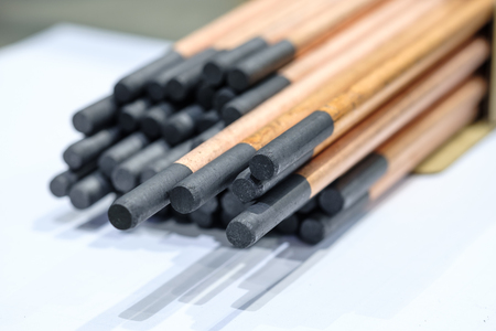 Gouging carbon electrode rods,Used in industrial metal steel,close upの写真素材