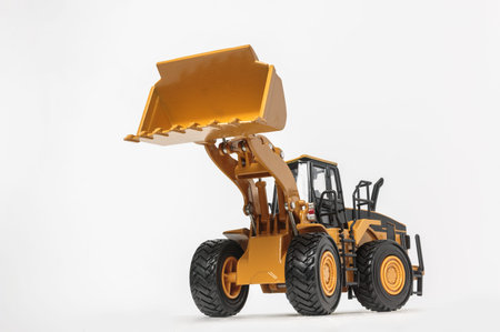 Wheel loader model isolated on white