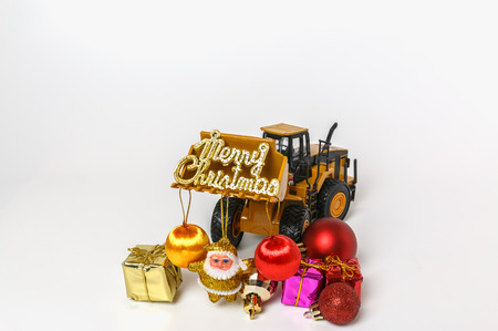 Merry Christmas with  Wheel Loader modelの写真素材