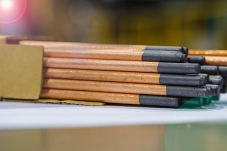 Gouging carbon electrode rods,Used in industrial metal steelの写真素材