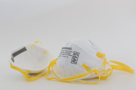 Protection respirator  for N95 Filter face mask, safeguard on whiteの写真素材
