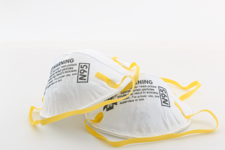 Protection respirator  for N95 Filter face mask, safeguard on whiteの写真素材