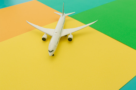 Model airplane a on difference colorful brightの写真素材