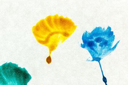 Abstract watercolor splash on white paper background ,colorful painting  with hand drawnの写真素材