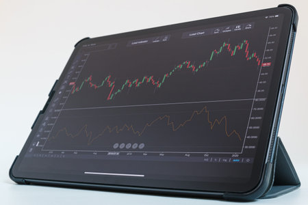 The graph shows the results of stock fluctuations on tablets.
