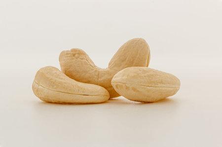Cashew nut   raw on a white