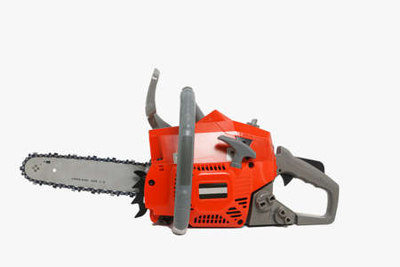 11.5 inch chainsaw on white isolated backgroundの写真素材