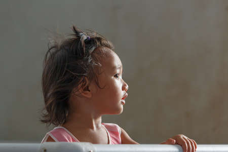 Portrait of asian baby girlの写真素材