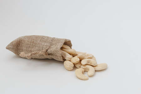 Cashew nuts  in bagの写真素材