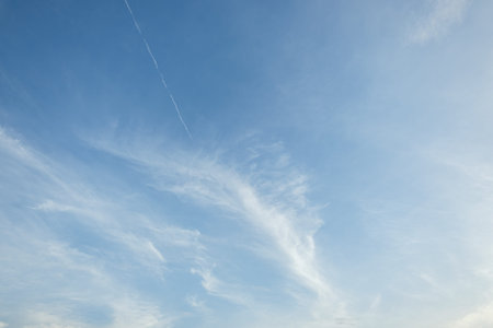 White clouds disperse on blue sky background ,in a clear day