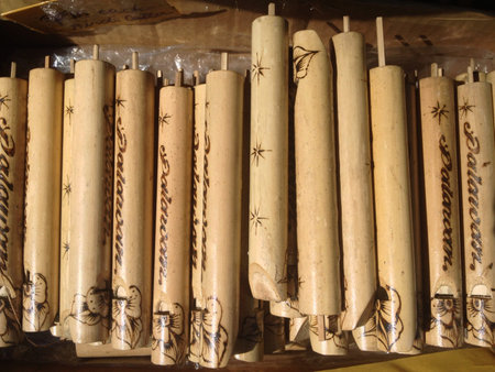 Wooden bird callers at Palawan Philippines