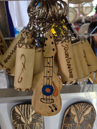 A souvenir guitar keychain