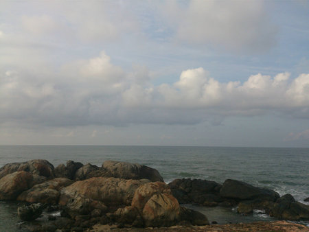 Rocks by the beachの写真素材