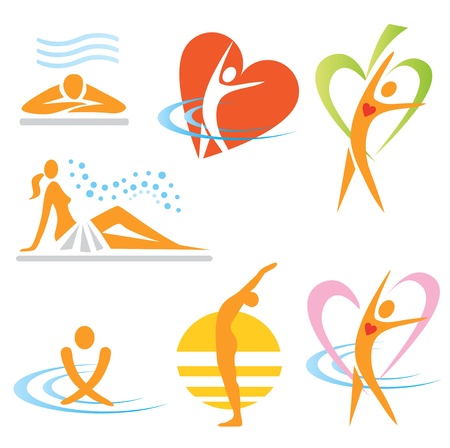 Set of health, sauna, spa icons. Vector illustration.のイラスト素材