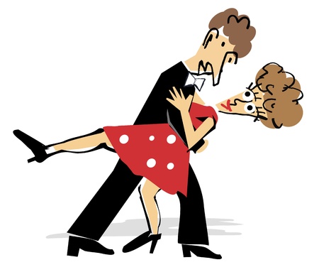 A couple dancing the tango.のイラスト素材