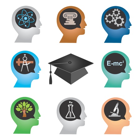 Set of education and school icons and symbols.のイラスト素材