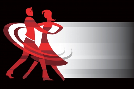 with a couple of ballroom dancers with place for text  illustration のイラスト素材