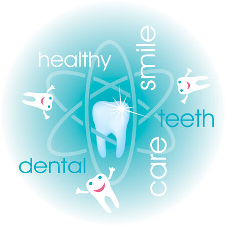 Healthy teeth funny cartoon wallpaper のイラスト素材