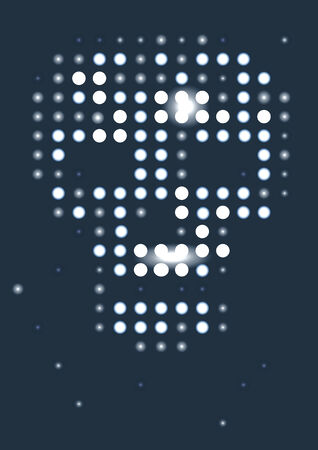Shining skull on dark  screen  Vector background のイラスト素材