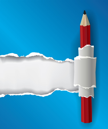 Vector illustration ripped paper with bottom layer  のイラスト素材