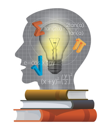 Symbol of technical education and mathematics  Vector illustration のイラスト素材