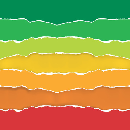 Torn paper background symbolizing energy performance scale. Vector illustration.のイラスト素材
