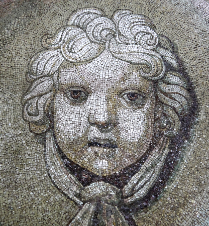 Head angel mosaic. Mosaic dome of St. Peter's Basilica in Vatican.の写真素材