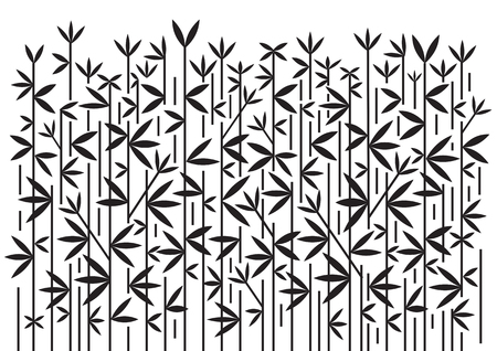 Bamboo decorative black background. Black and white stylized  illustration of bamboo.Vector available.のイラスト素材