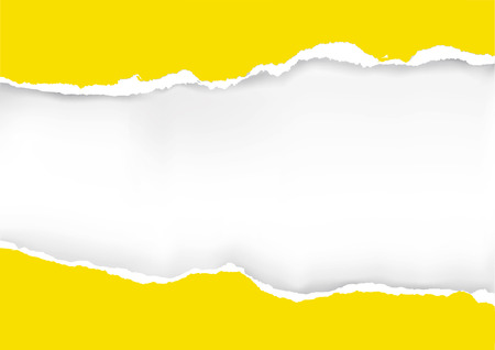 Yellow ripped paper background. llustration of yellow ripped paper with place for your image or text. Vector available.のイラスト素材