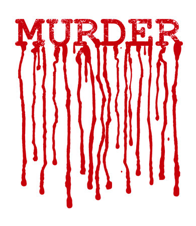 Lettering  with flowing blood. Illustration of expressive red word . Isolated on white background. Vector available.のイラスト素材