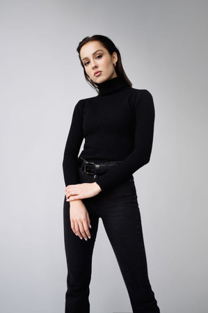 Good series of photos of young pretty woman. studio. European type, big lips, awesome eyes, slim...