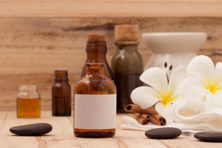 Natural Spa Aromatherapy and Natural Spa theme on wooden background.の写真素材