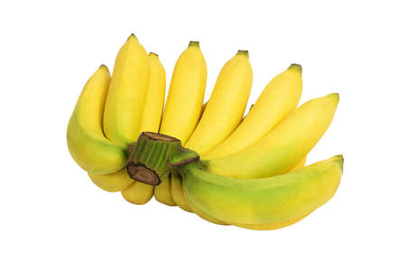 Bunch of yellow bananas isolated on white backgroundの写真素材