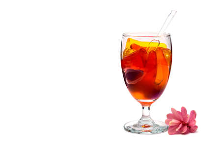 Juicy jelly in cocktail glass isolate on white backgroundの写真素材
