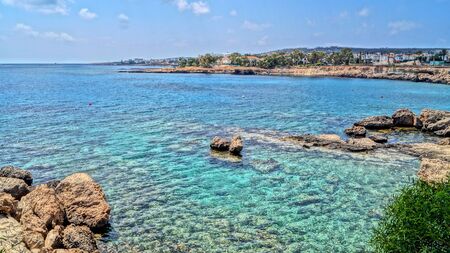 Beach rest on the seashore. Beautiful seascapes. Bright sun, sea air, good tan, the best resortsの写真素材