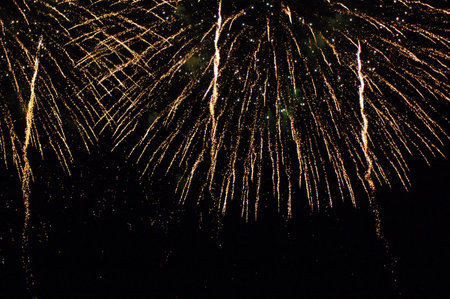 close up of firework display against black background