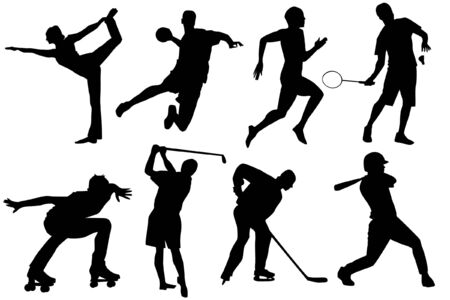 a set of sports silhouetttesのイラスト素材
