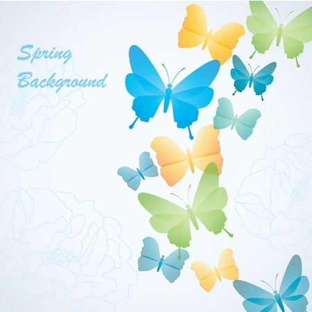 spring background with butterfliesのイラスト素材