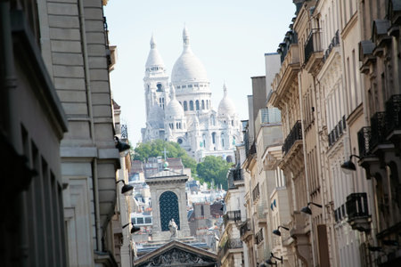 Basilique of Sacre Coeur, Montmartre, Paris, Franceの写真素材