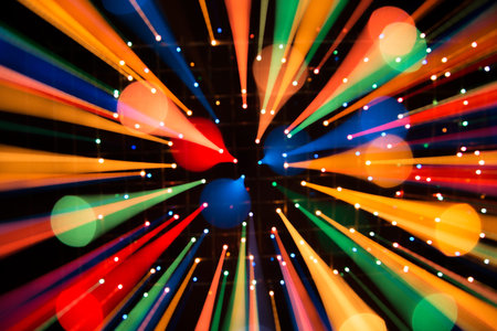 Bright background of dynamic lights.  Firework