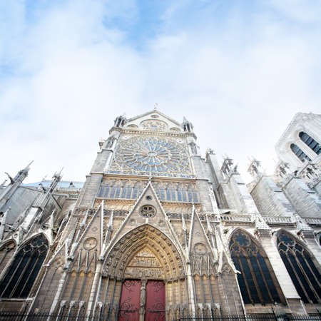 Notre Dame Cathedral in Parisの写真素材