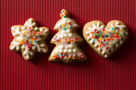 Postcard with the image of a Christmas tree cookie with space for your text