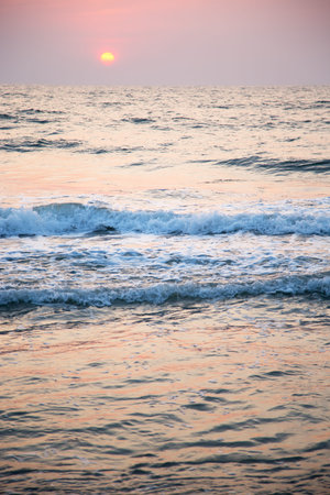 Beautiful sunset on the seaの写真素材