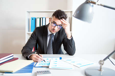 Businessman working in an officeの写真素材