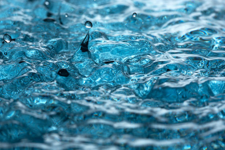 Beautiful splash of blue water