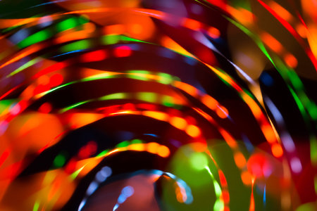 Abstract picture of bright colored dynamic lightsの写真素材